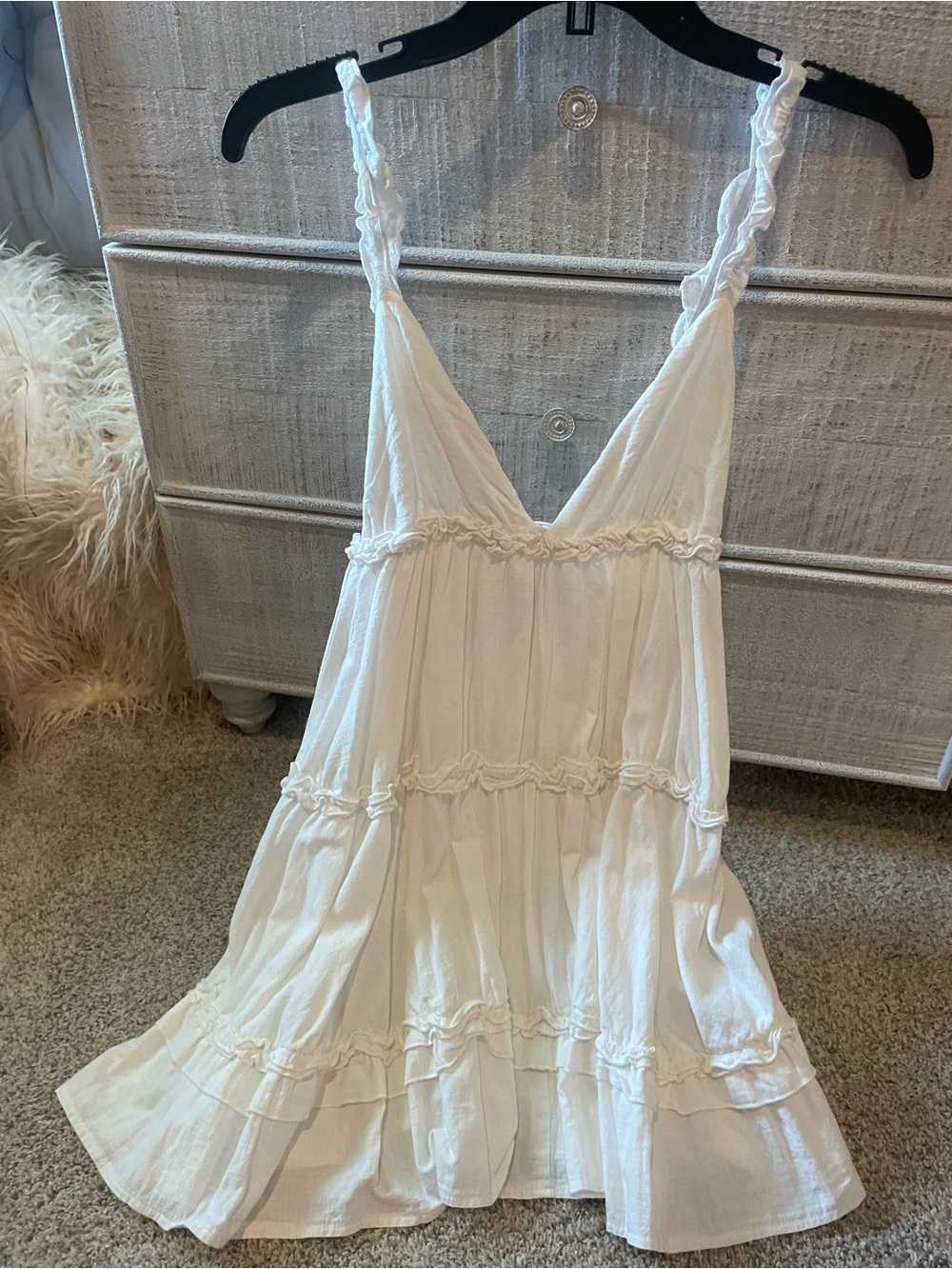 Princess Polly White Tiered Spaghetti Strap Sundress